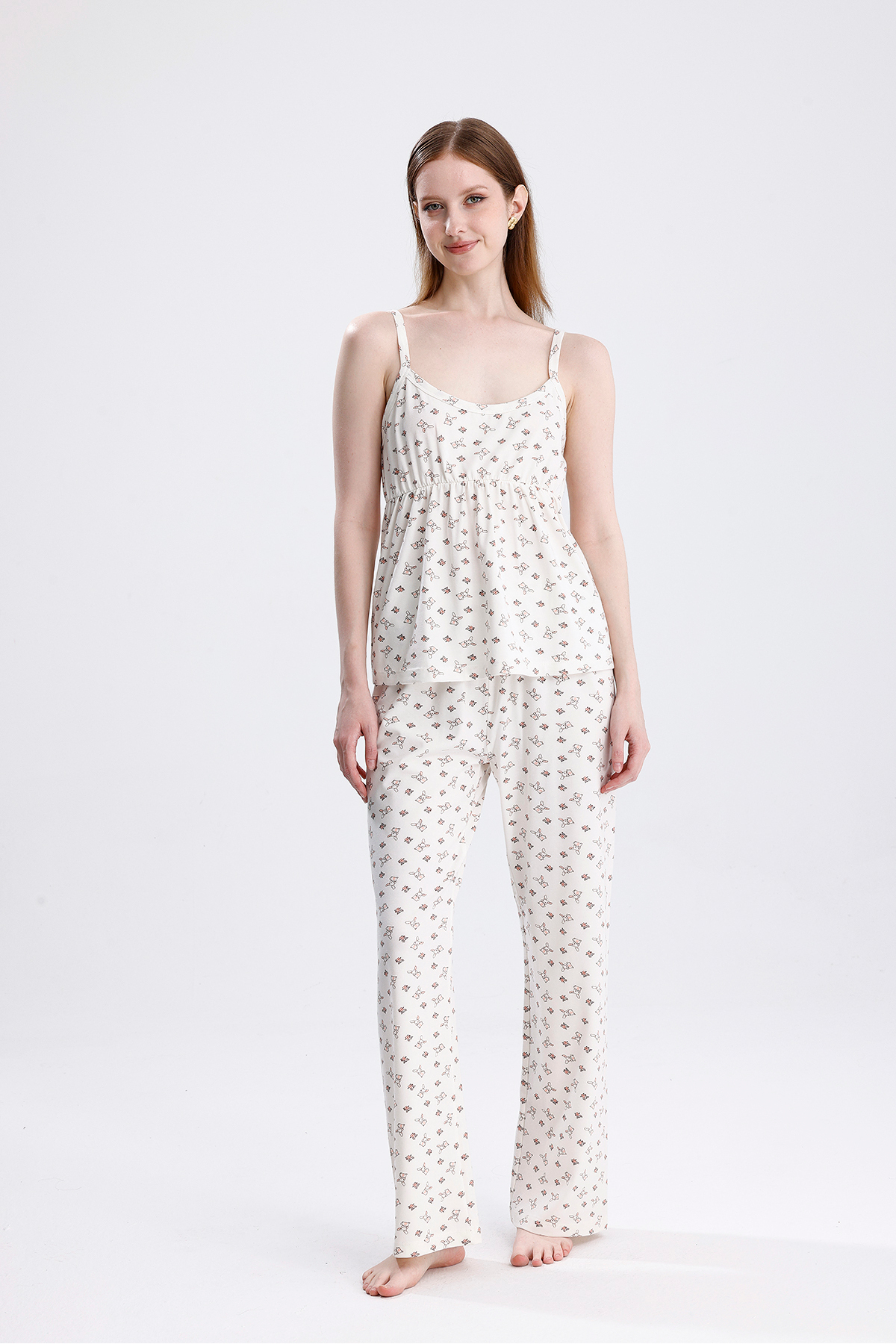 Kadın Ip Askılı Viskon Pikachu Desenli Pijama Takımı Hafif Ve Rahat Uyku Seti