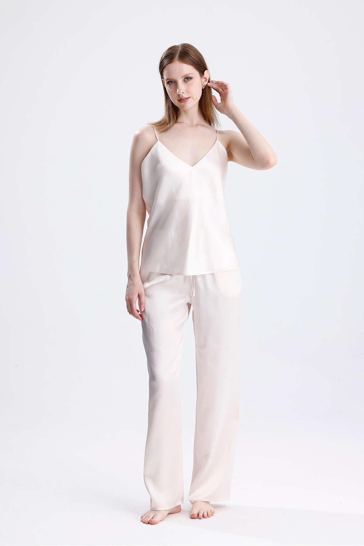 Kadın Saten Ip Askılı Uzun Pijama Takımı Şık Ve Konforlu Yazlık Gece Giyim